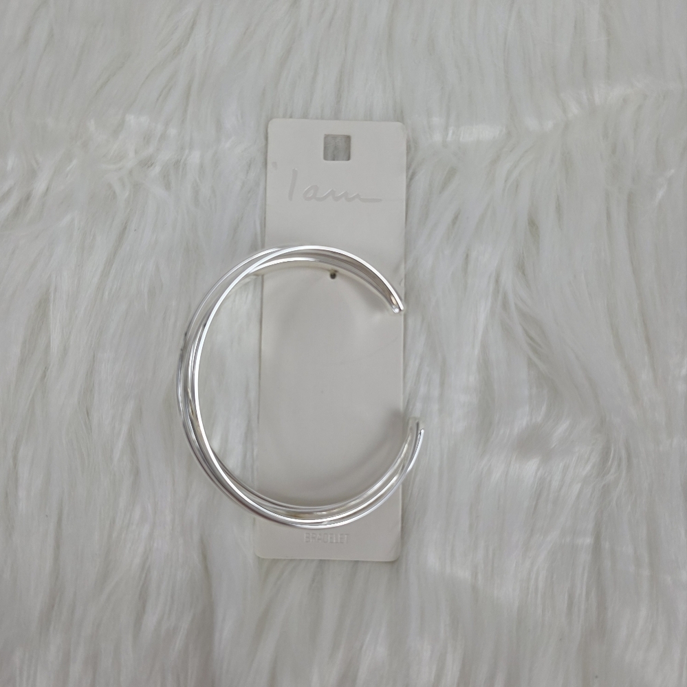 Iam Elegant Silver Cuff Style Bangle Bracelet